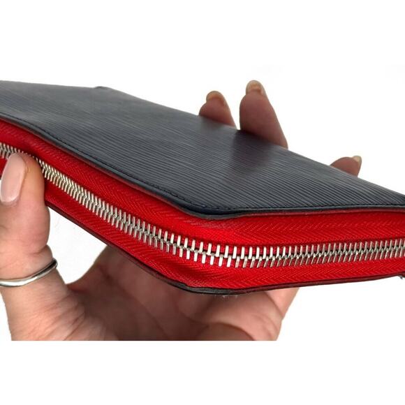 Louis Vuitton Blue & Red Epi Wallet Silver Hardware EUC - Picture 7 of 12